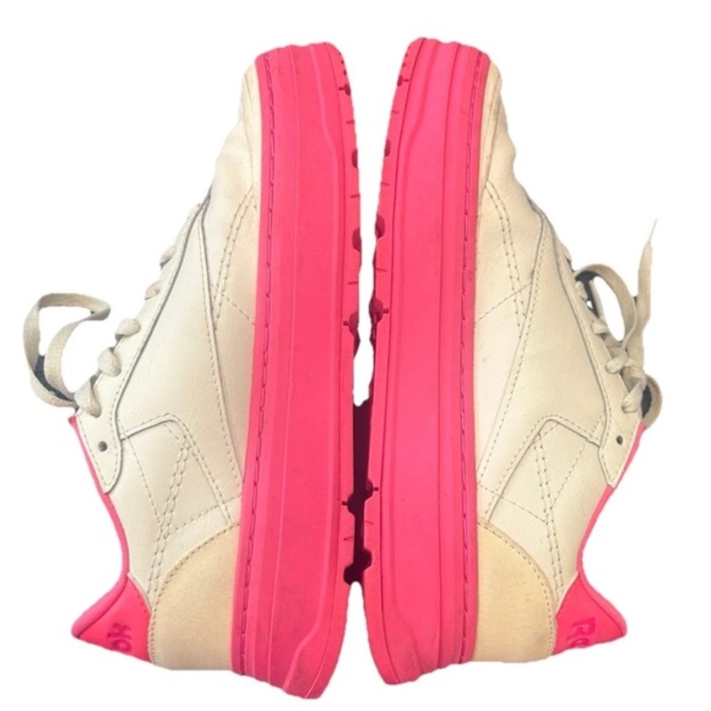 Reebok Women's Club C Double Geo Chalk/Atomic Pink Size 8